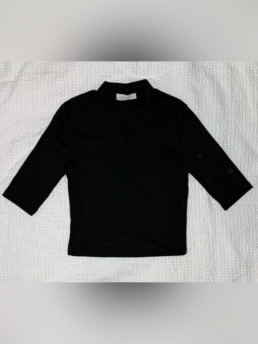 Forever 21 Womens' Black Mock Neck Crop Top